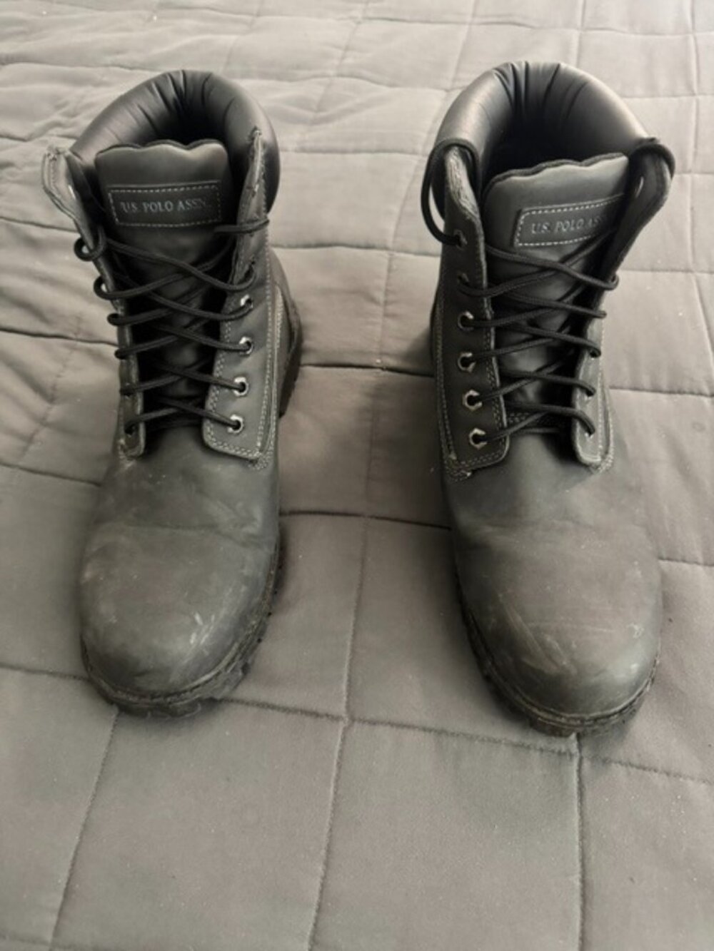 Men's US Polo ASSN Work Boots, Black - Size 13